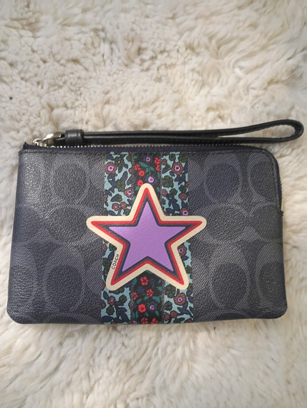 Coach Star Floral Print Wristlet